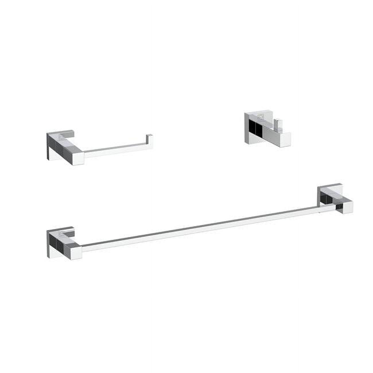 Chrome Stainless Steel 3-Piece Bathroom Hardware Set