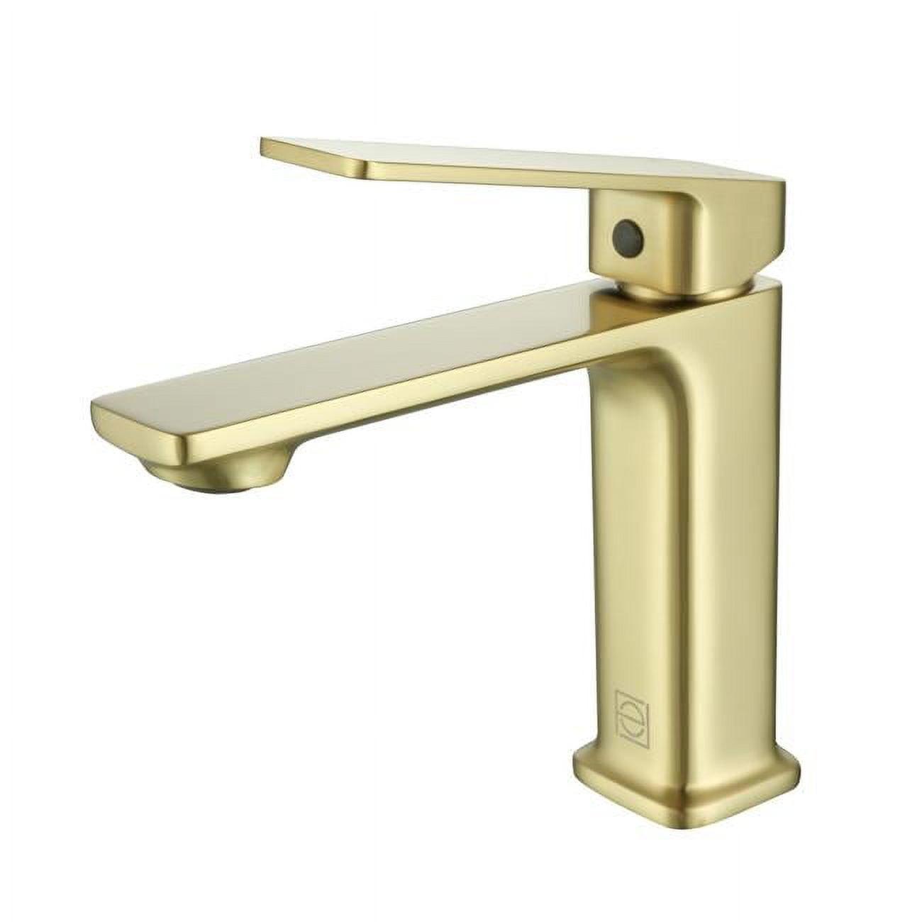 Brushed Gold Single-Handle Brass Bathroom Faucet