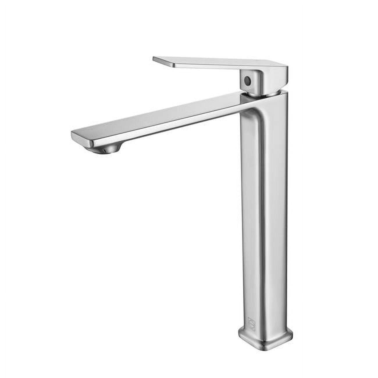 Brushed Nickel Single-Handle Bathroom Faucet with Ceramic Valve