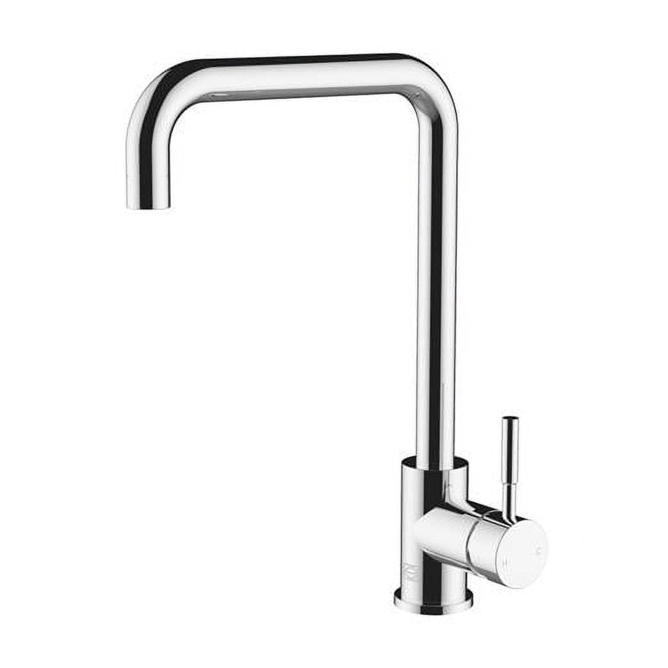 Chrome Single Handle Gooseneck Kitchen Faucet with Pull-out Spray