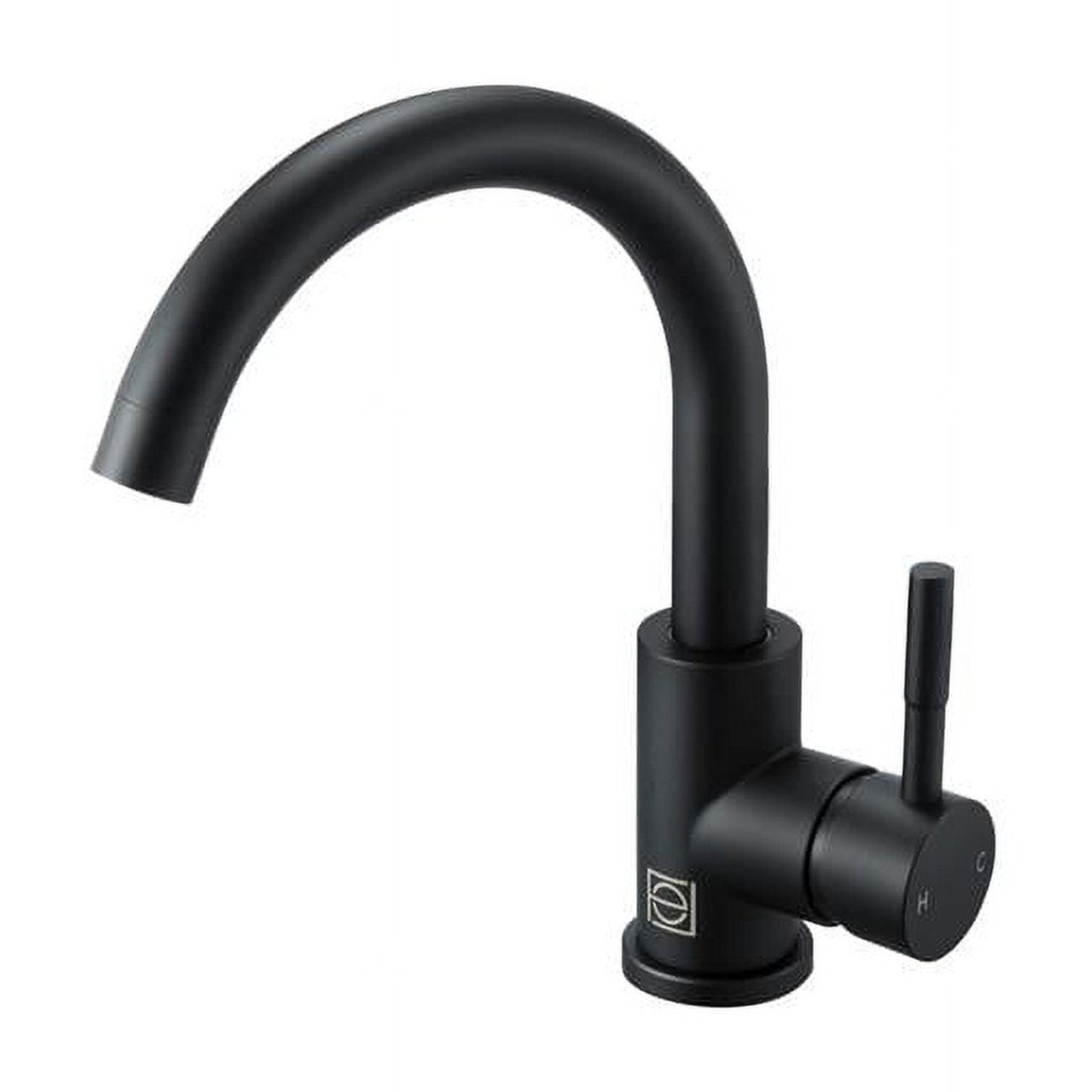 Matte Black Stainless Steel Single-Handle Bathroom Faucet