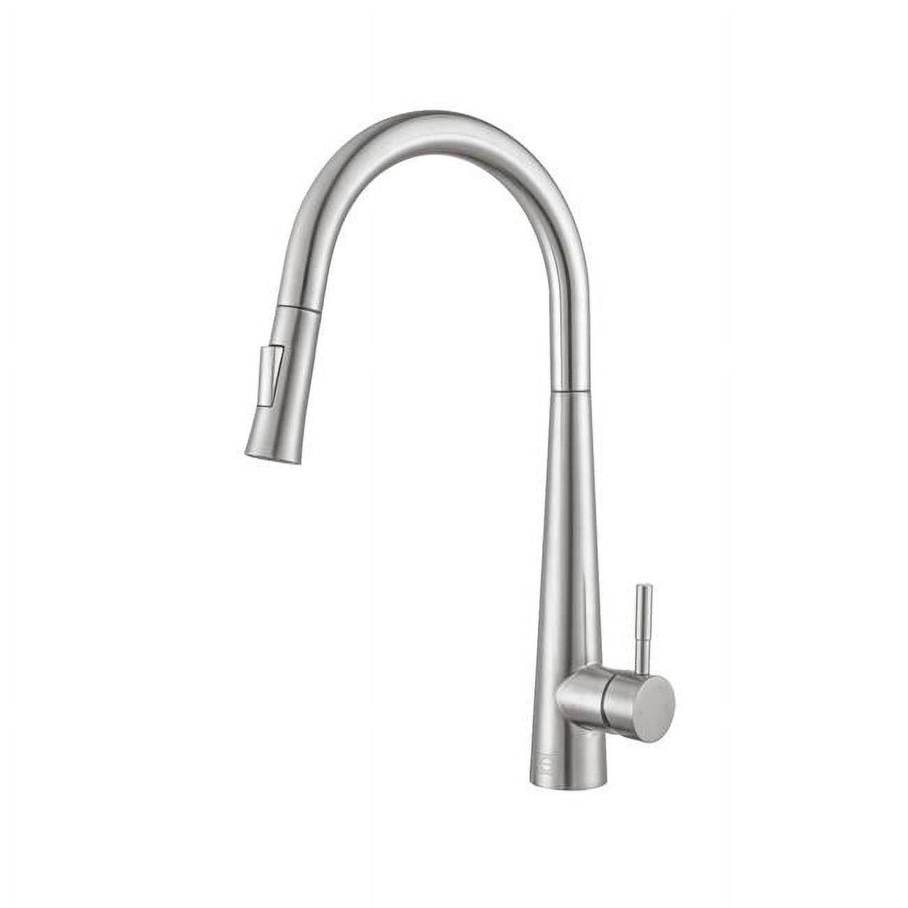 Brushed Nickel Gooseneck Kitchen Faucet with Pull-out Spray