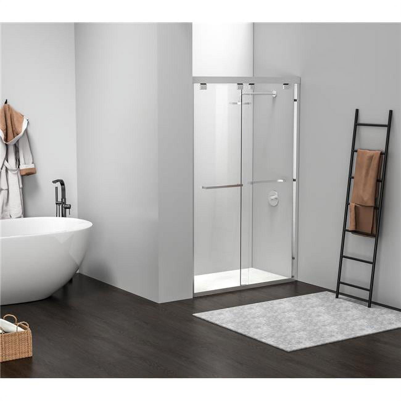 47" - 48" W x 76" H Double Sliding Semi-Frameless Shower Door