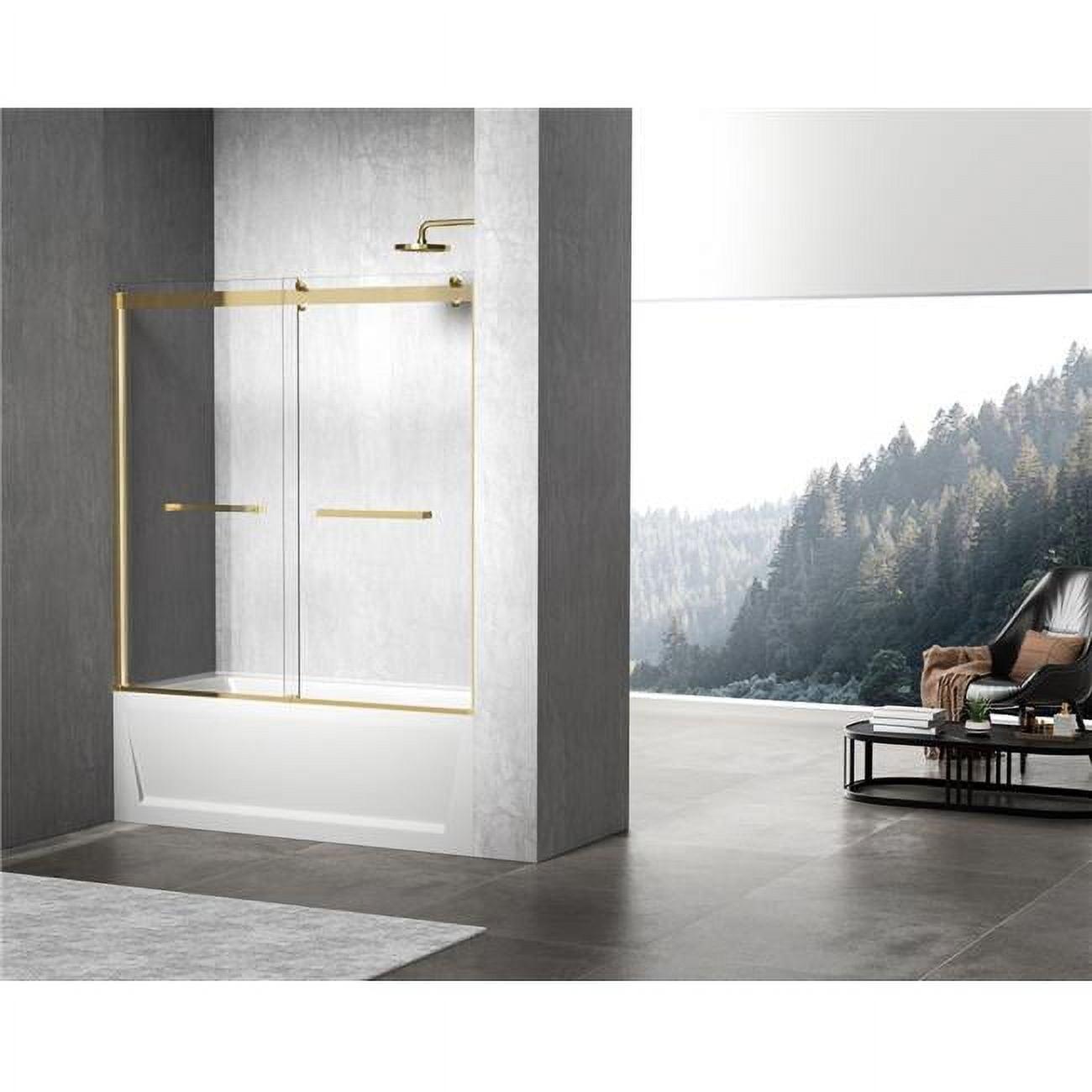 53.78" - 60" W x 60" H Double Sliding Frameless Tub Door