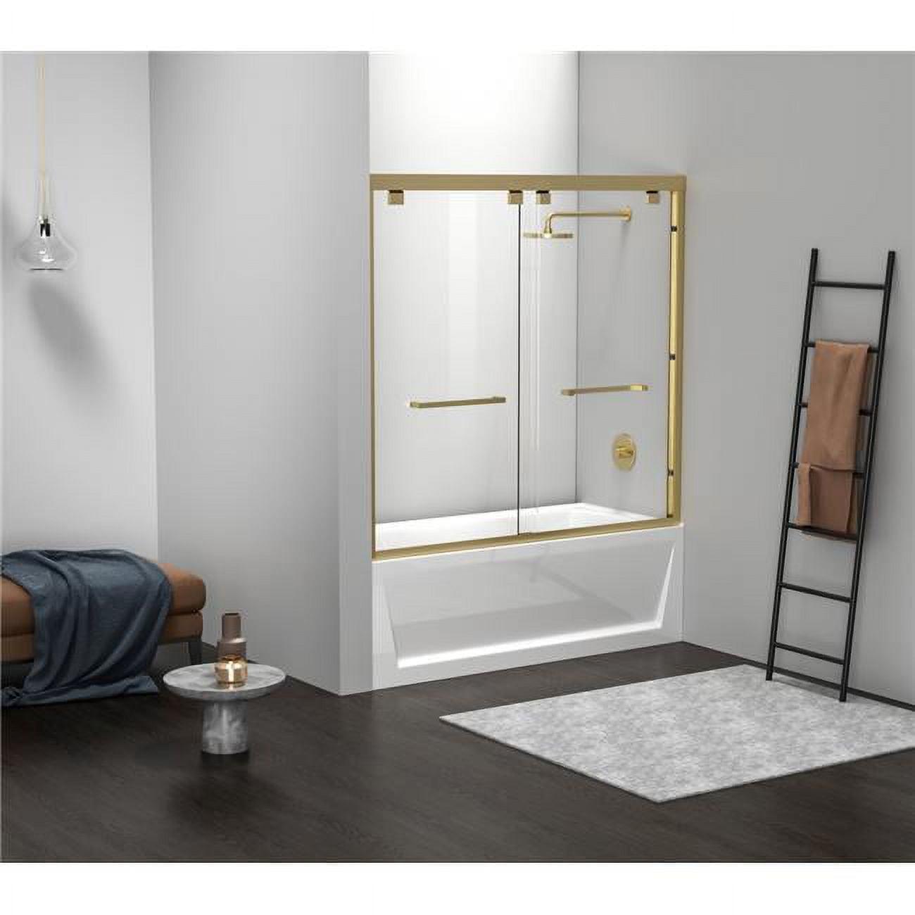 54.33" - 60" W x 60" H Double Sliding Semi-Frameless Tub Door