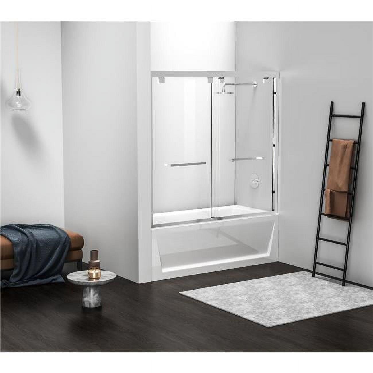 54.33" - 60" W x 60" H Double Sliding Semi-Frameless Tub Door