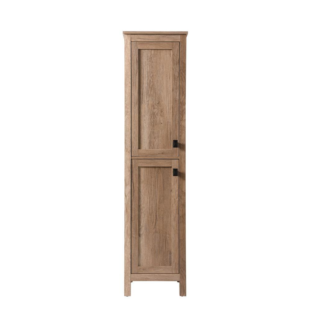 Natural Oak Freestanding Cabinet with Adjustable Shelves