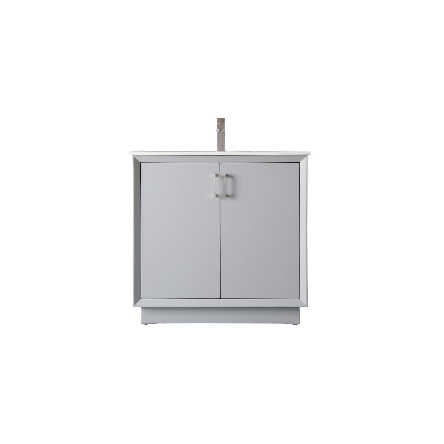 Hayes 36'' Grey Single Vanity with Engineered Marble Top