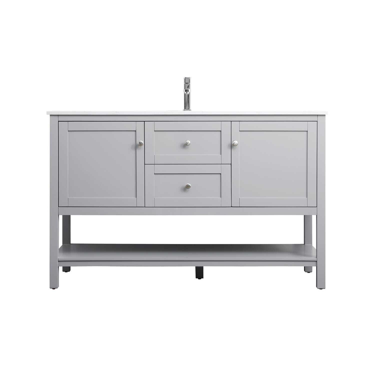 Heath 54'' Double Bathroom Vanity with Engineered Marble Top