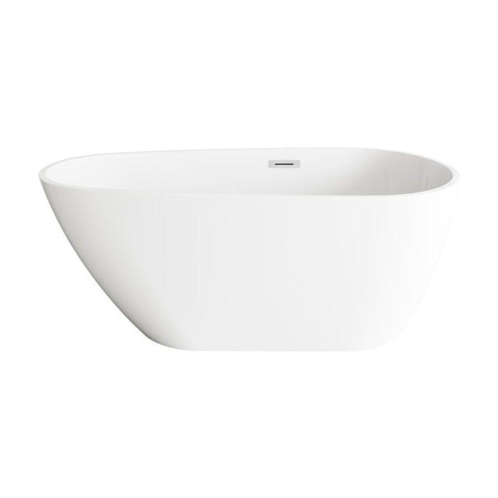 59 Inch Bathtub in Glossy White with Trim