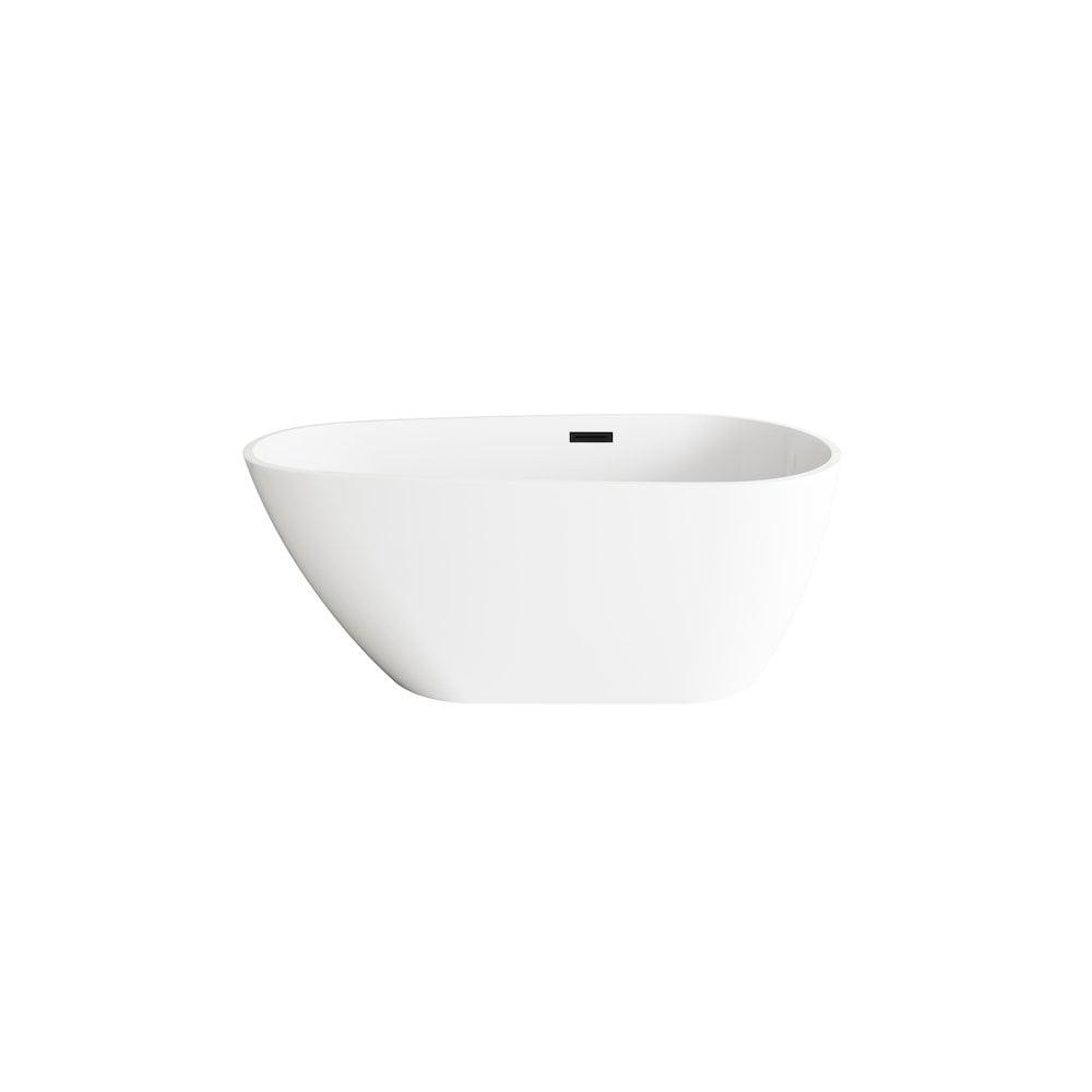 Elegant Kitchen and Bath 59 inch Bathtub in Glossy White with Matte Black Trim