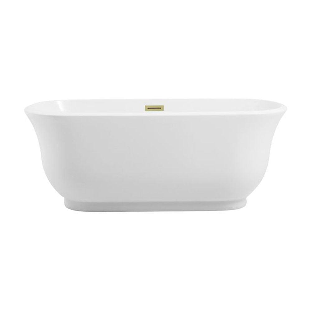 Elegant Kitchen and Bath Elegant Kitchen and Bath 59 Inch Soaking Bathtub with Polished White Trim BT10259GW-BGD
