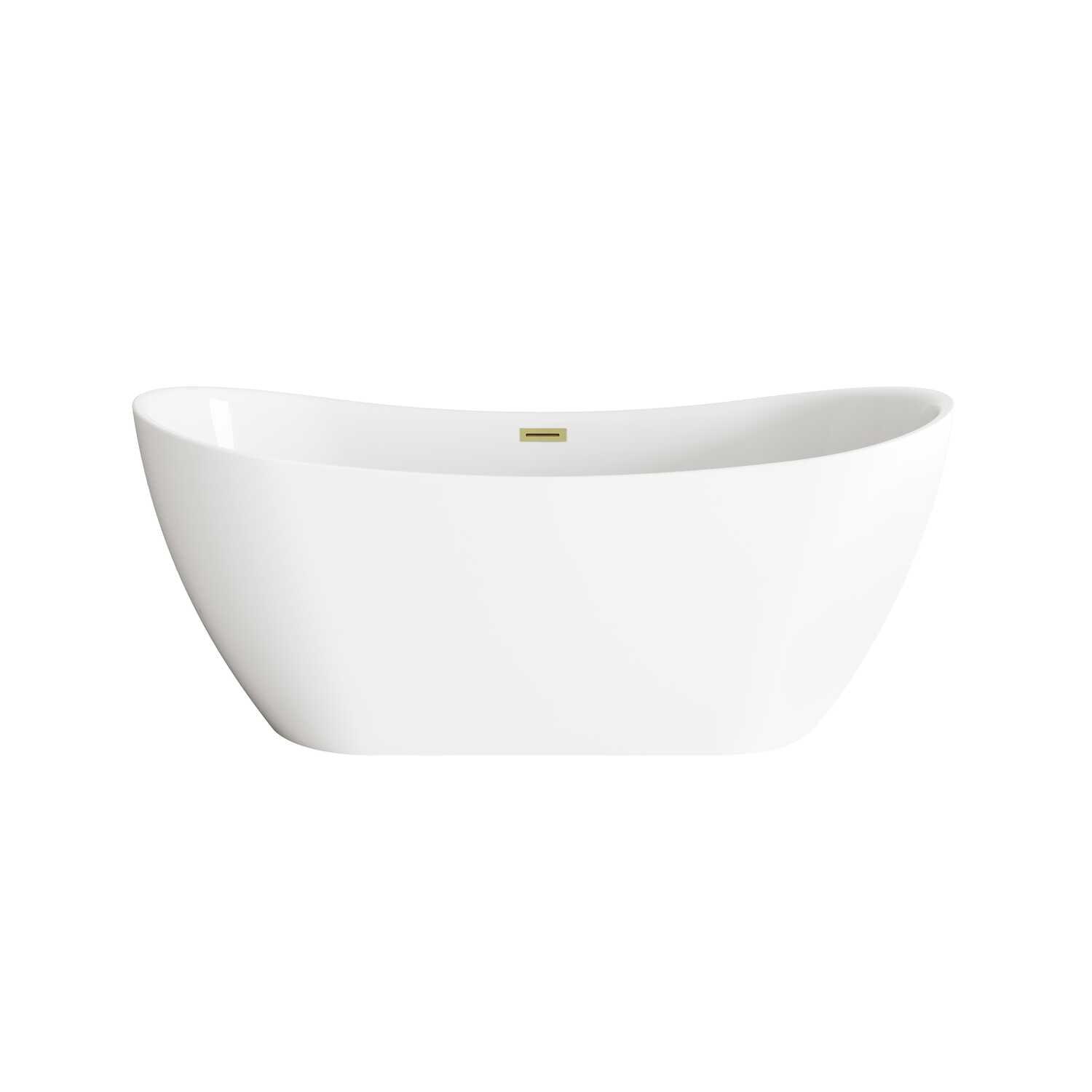 67 Inch Bathtub in Glossy White with Trim