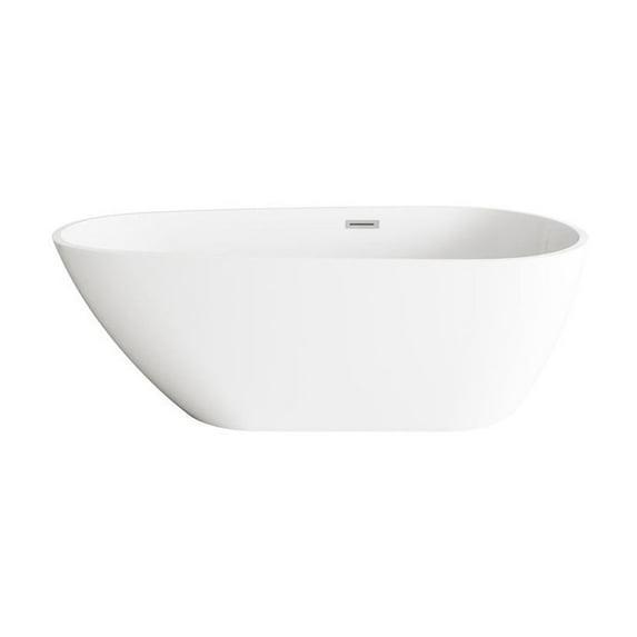 Living District 67 Inch Bathtub in Glossy White with Trim BT30267GW-BGD