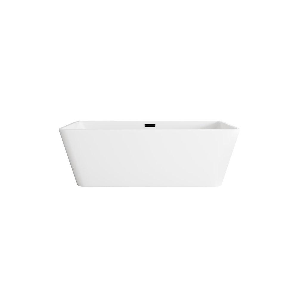 Living District 67 Inch Bathtub in Glossy White with Trim BT30667GW-MBK