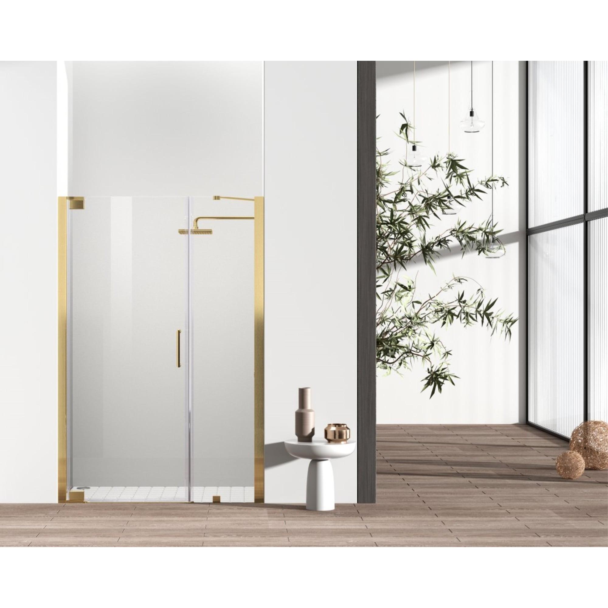 48" x 72" Brushed Gold Frameless Shower Door