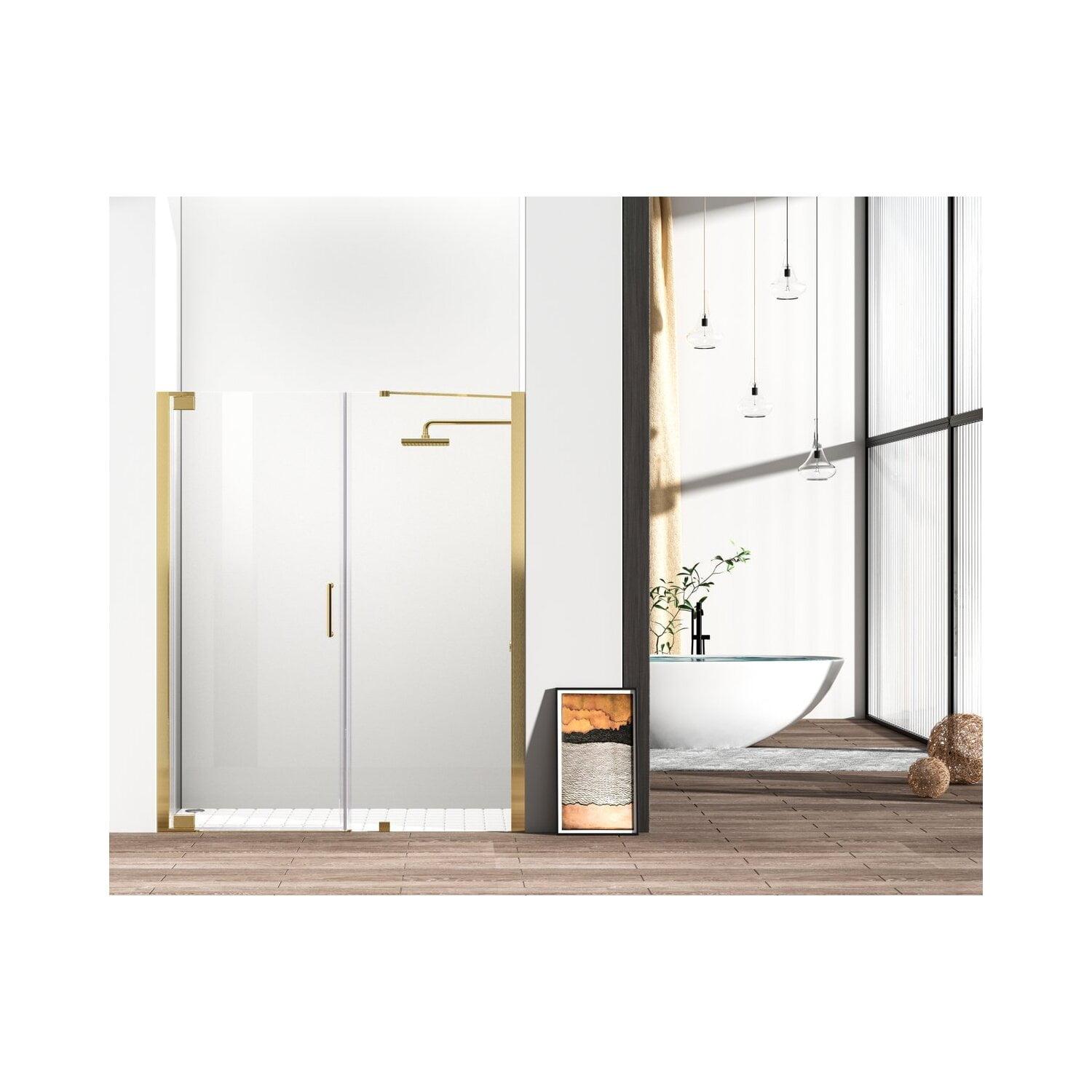 58.5" W x 72" H Pivot Frameless Shower Door