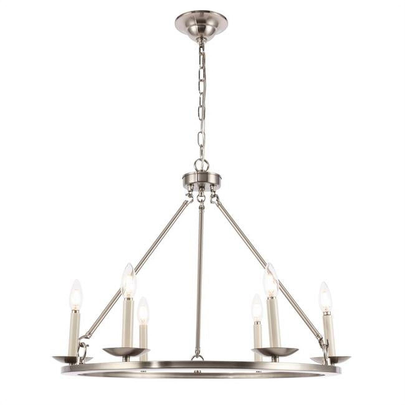 Burnished Nickel 26" Contemporary Candle-Style Chandelier