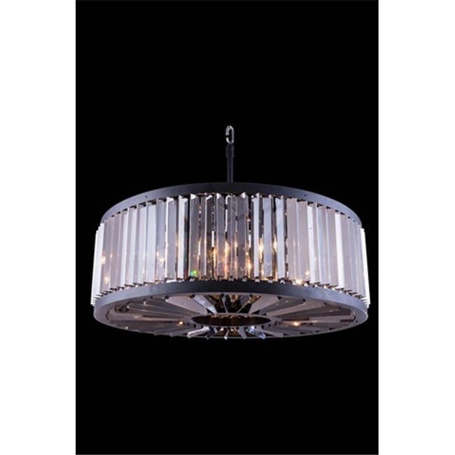 Elegant Lighting Chelsea 36" 10 Light Royal Crystal Pendant Lamp