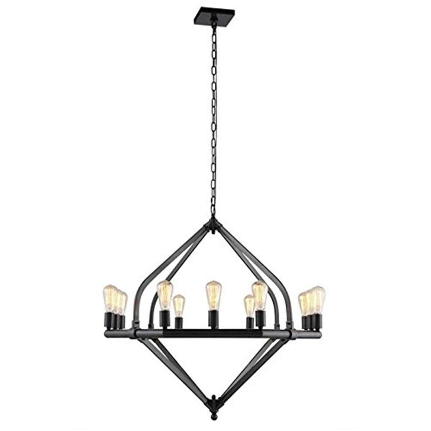 Illumina 39" Bronze Industrial 12-Light Chandelier