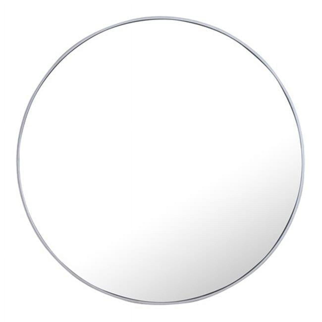 Elegant Lighting Metal frame Round Mirror 42 inch Silver finish