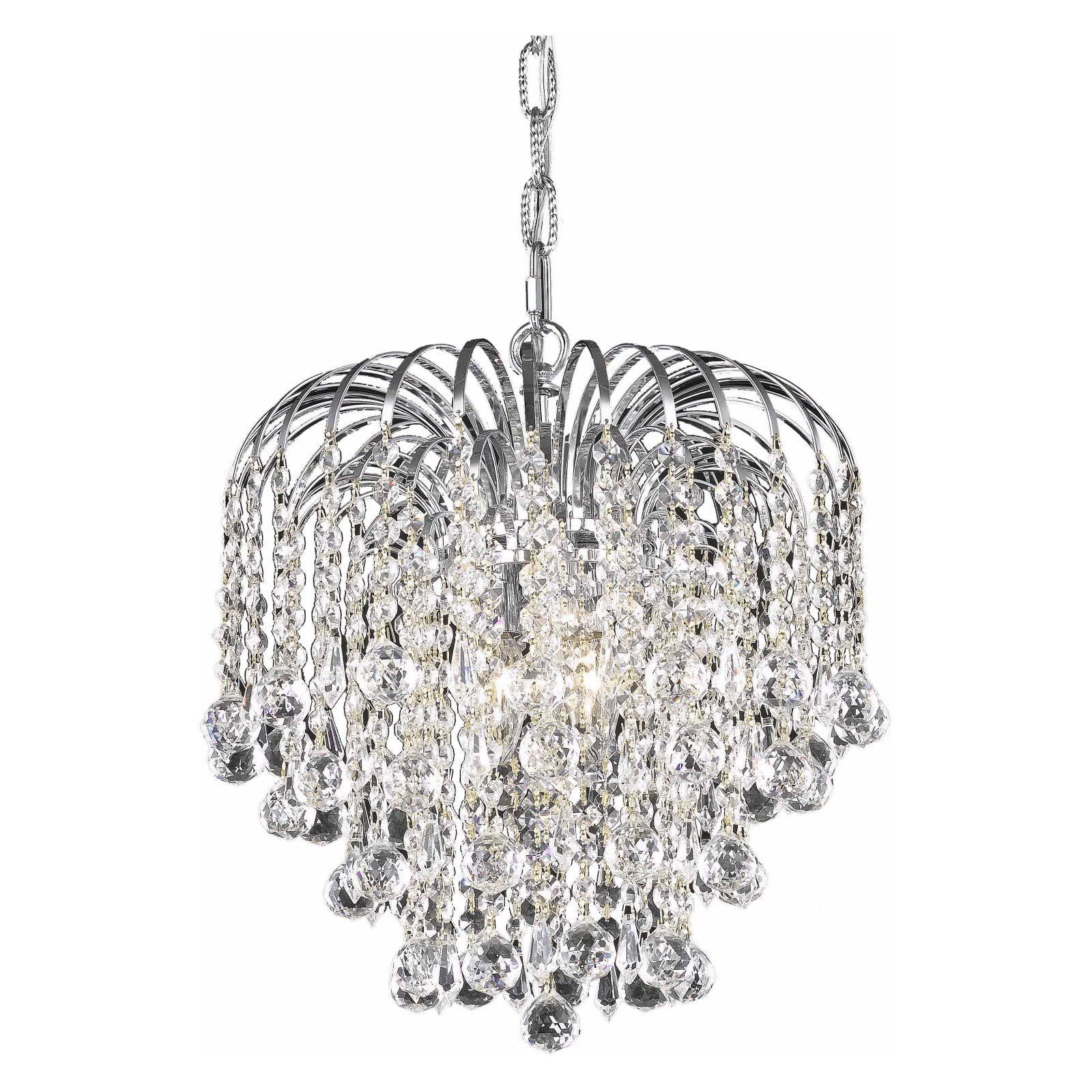 Transitional Addison 3-Light Chrome Pendant with Royal Cut Crystals