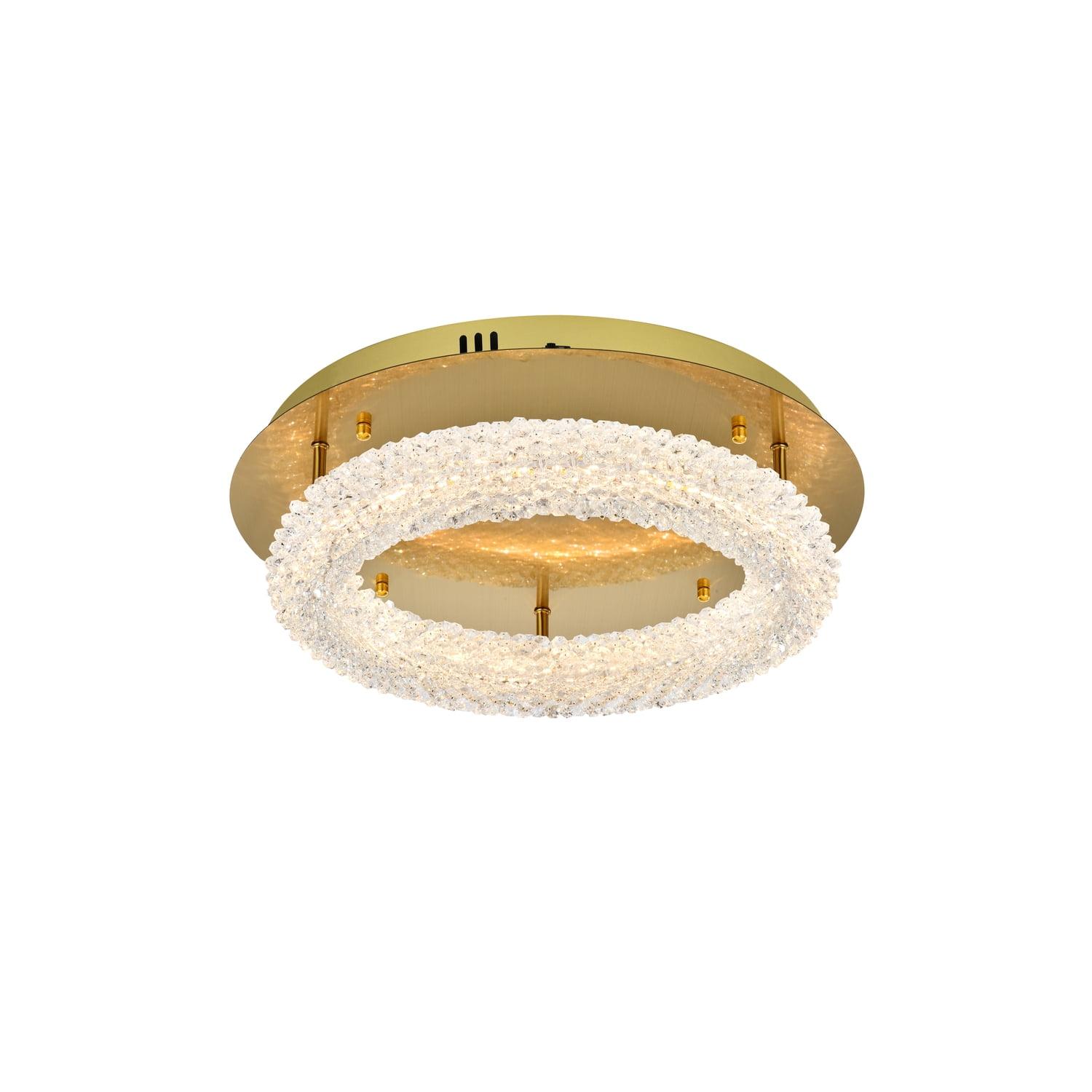 Elegant Lighting Bowen 1 - Light Flush Mount in  Satin Gold