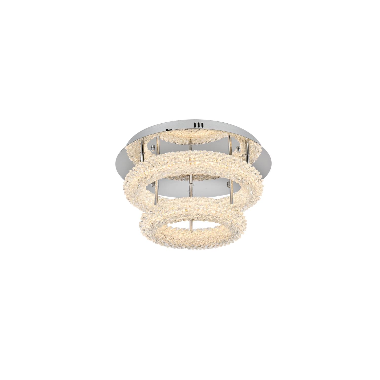 Chrome Crystal LED Flush Mount Light for Indoor Use