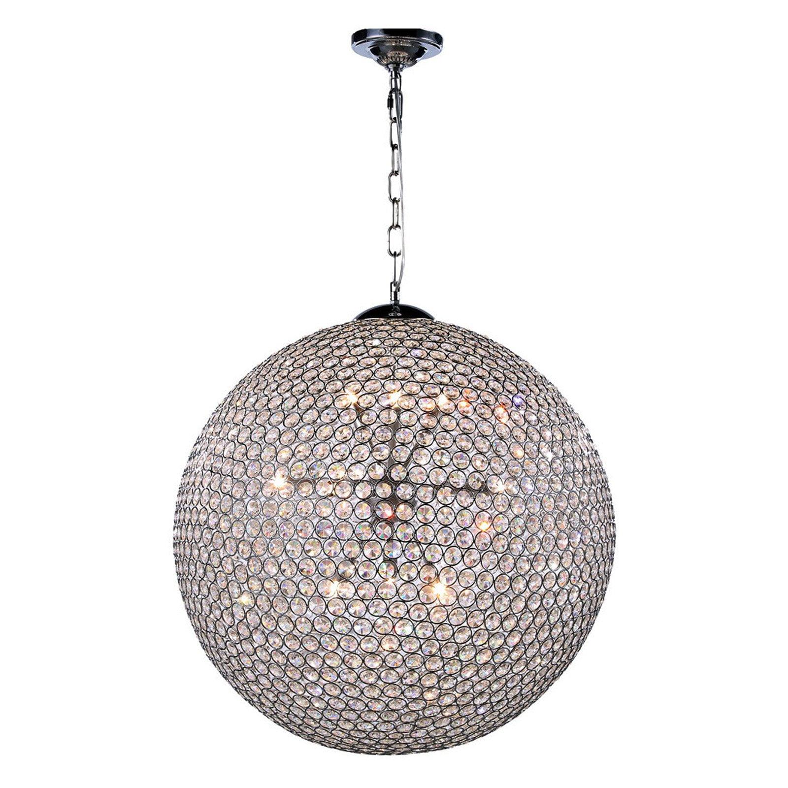 Chrome Crystal Globe 12-Light Sphere Pendant