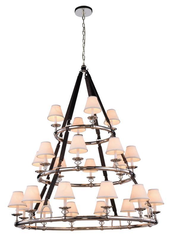 1473 Cascade Collection Pendant lamp D:52" H:61" Lt:24 Polished Nickel Finish