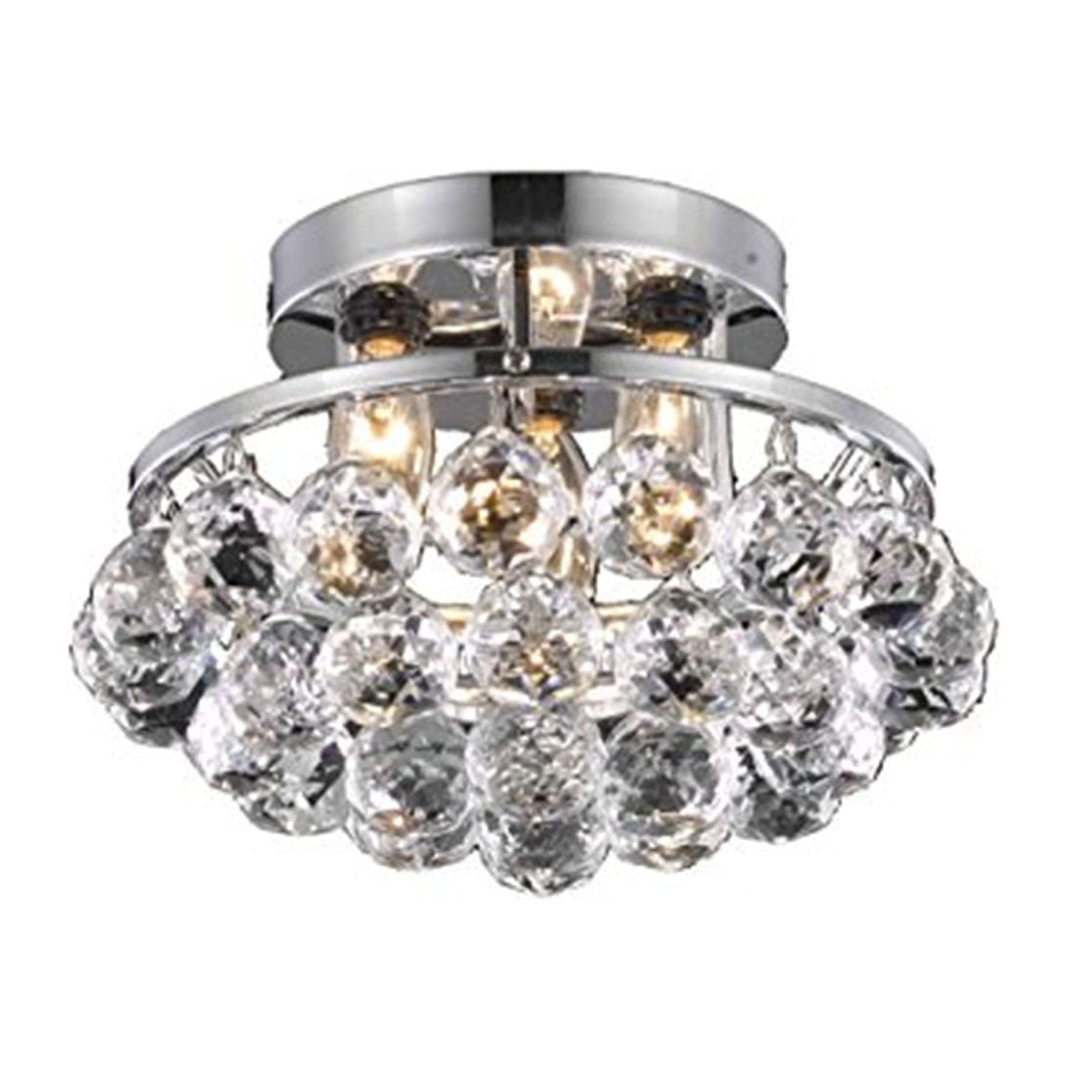 Corona 10" Chrome Crystal Flush Mount Light