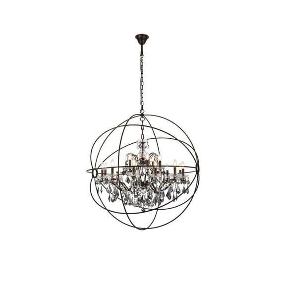 Elegant Lighting Geneva 44" 18 Light Royal Crystal Pendant Lamp