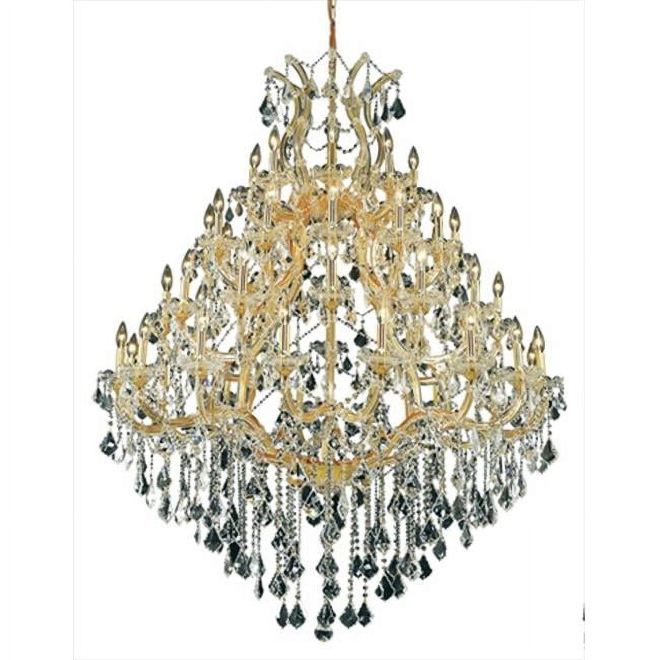 Elegant Lighting Maria Theresa 49-Light Crystal Glass Chandelier in Gold/Clear