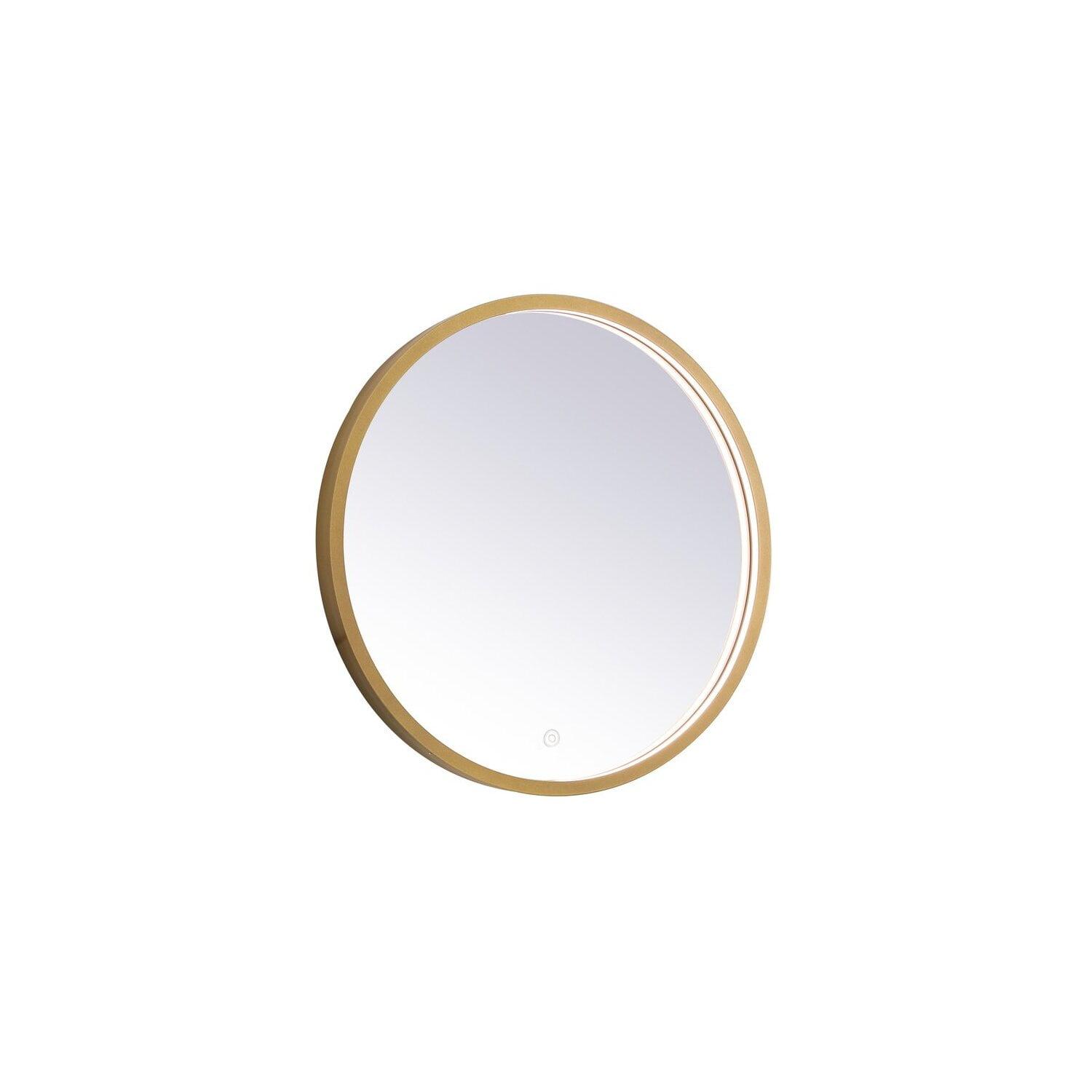 Elegant Lighting Pier 21 inch LED Mirror with Adjustable Color Temperature 3000K/4200K/6400K in Brass