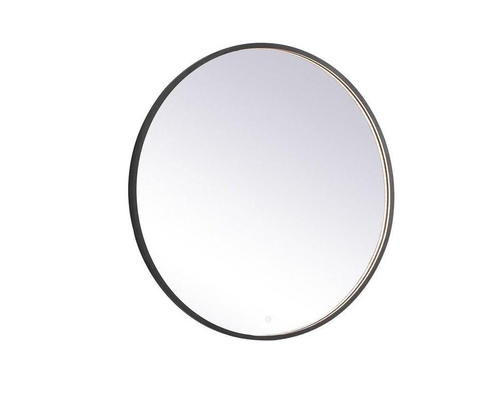 Elegant Lighting Pier 39 inch LED Mirror with Adjustable Color Temperature 3000K/4200K/6400K in Black