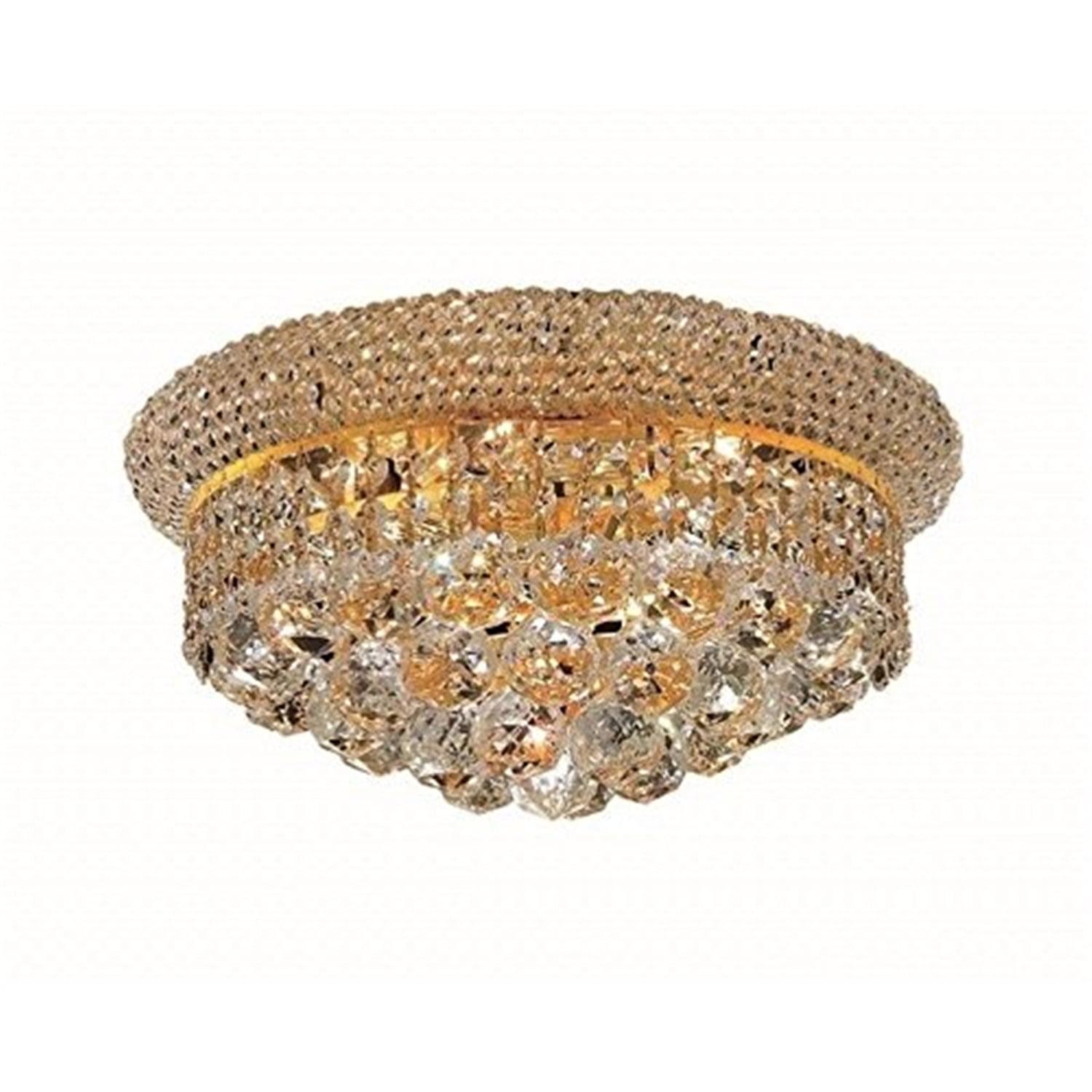 Elegant Lighting Primo 6 light Gold Flush Mount Clear Royal Cut Crystal
