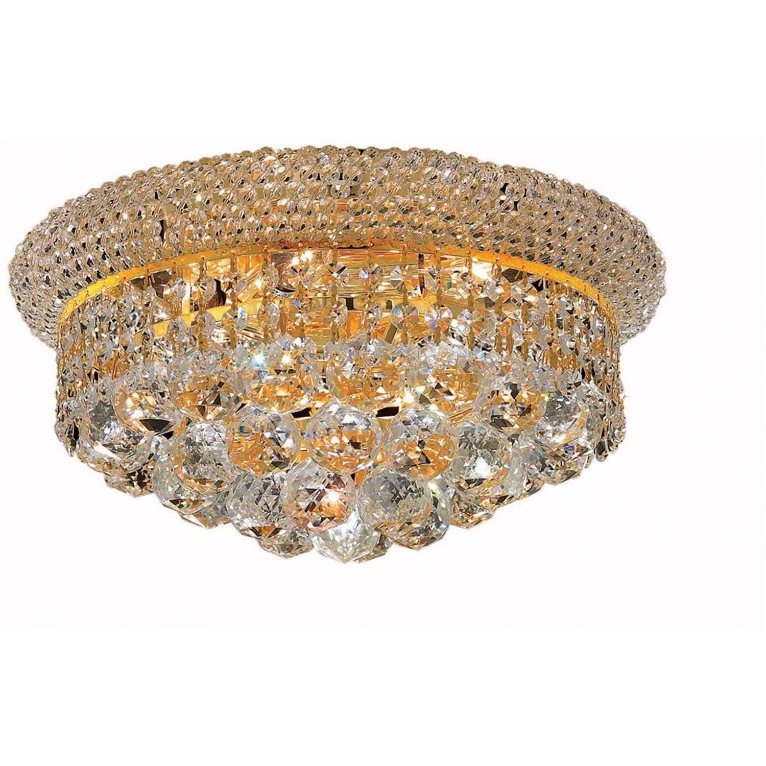 Elegant Lighting Primo 6 light Gold Flush Mount Clear Royal Cut Crystal