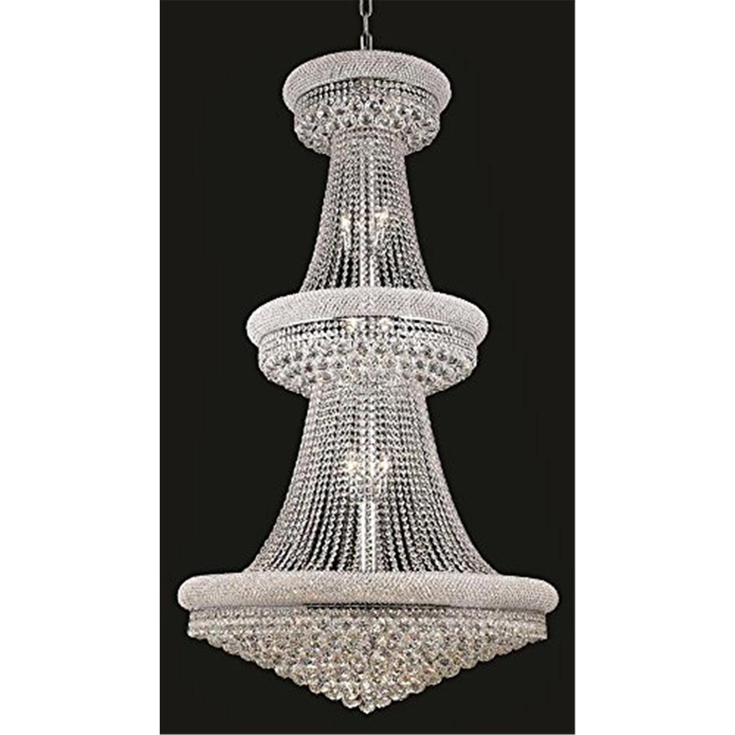 Primo Chrome Finish 32-Light Crystal Chandelier with Royal Cut Trim