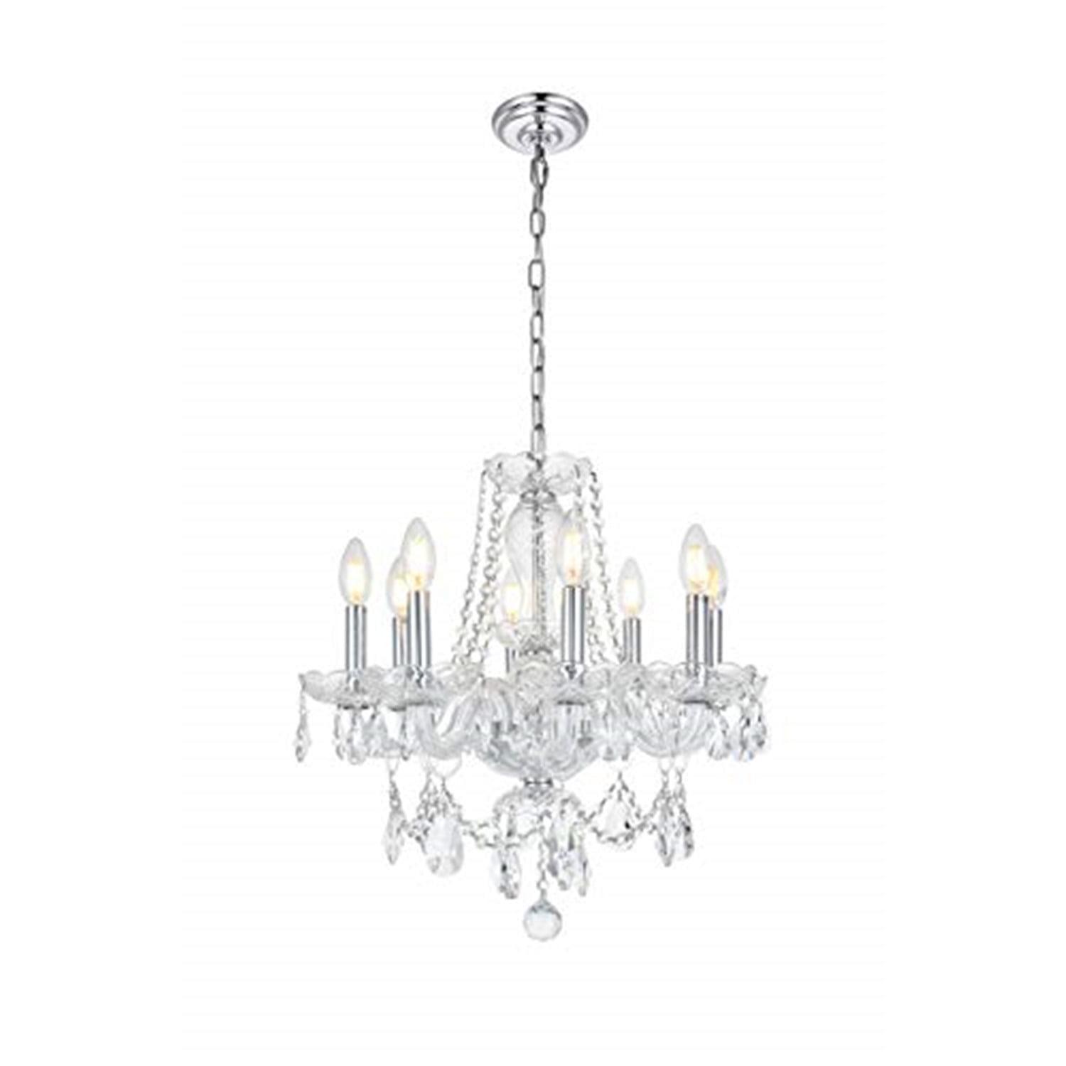 Elegant Lighting Princeton 8 light Chrome Chandelier Clear Royal Cut Crystal