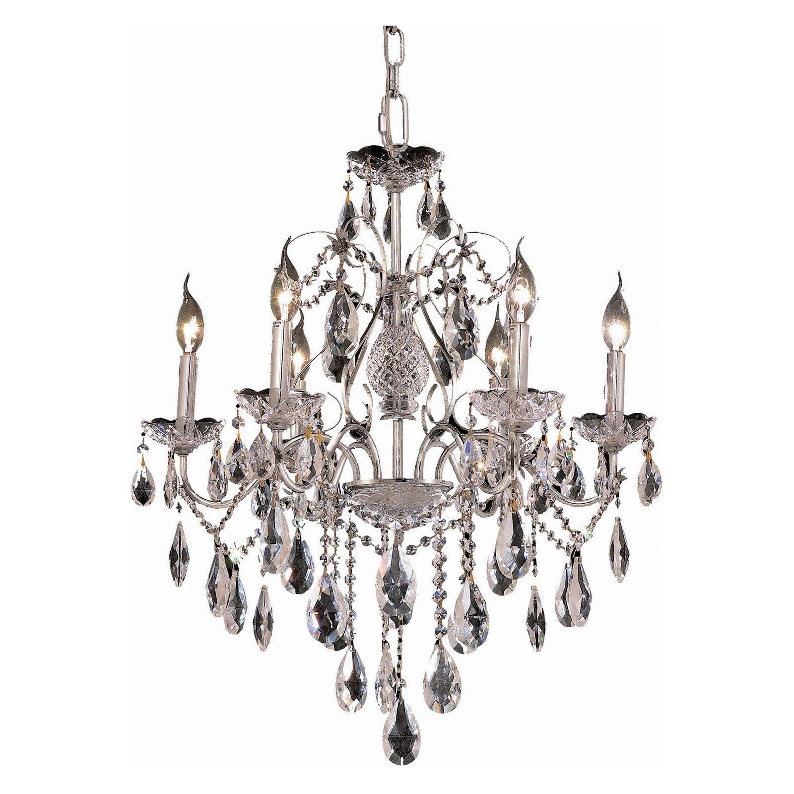 St. Francis 24" Chrome Crystal 6-Light Chandelier