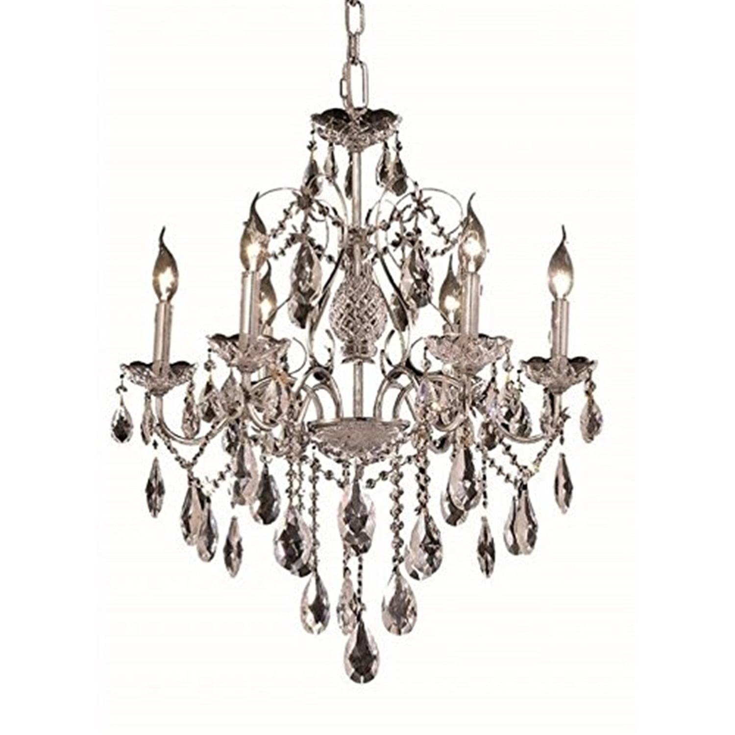 Elegant Lighting St. Francis 6 light Chrome Chandelier Clear Royal Cut Crystal