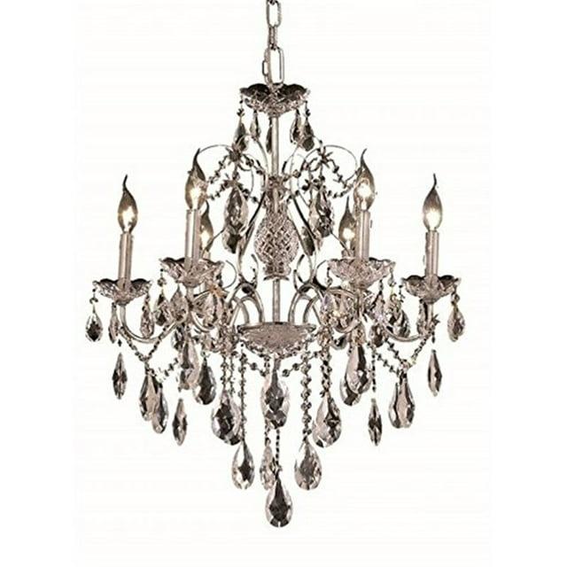 Elegant Lighting St. Francis 6 light Chrome Chandelier Clear Royal Cut Crystal
