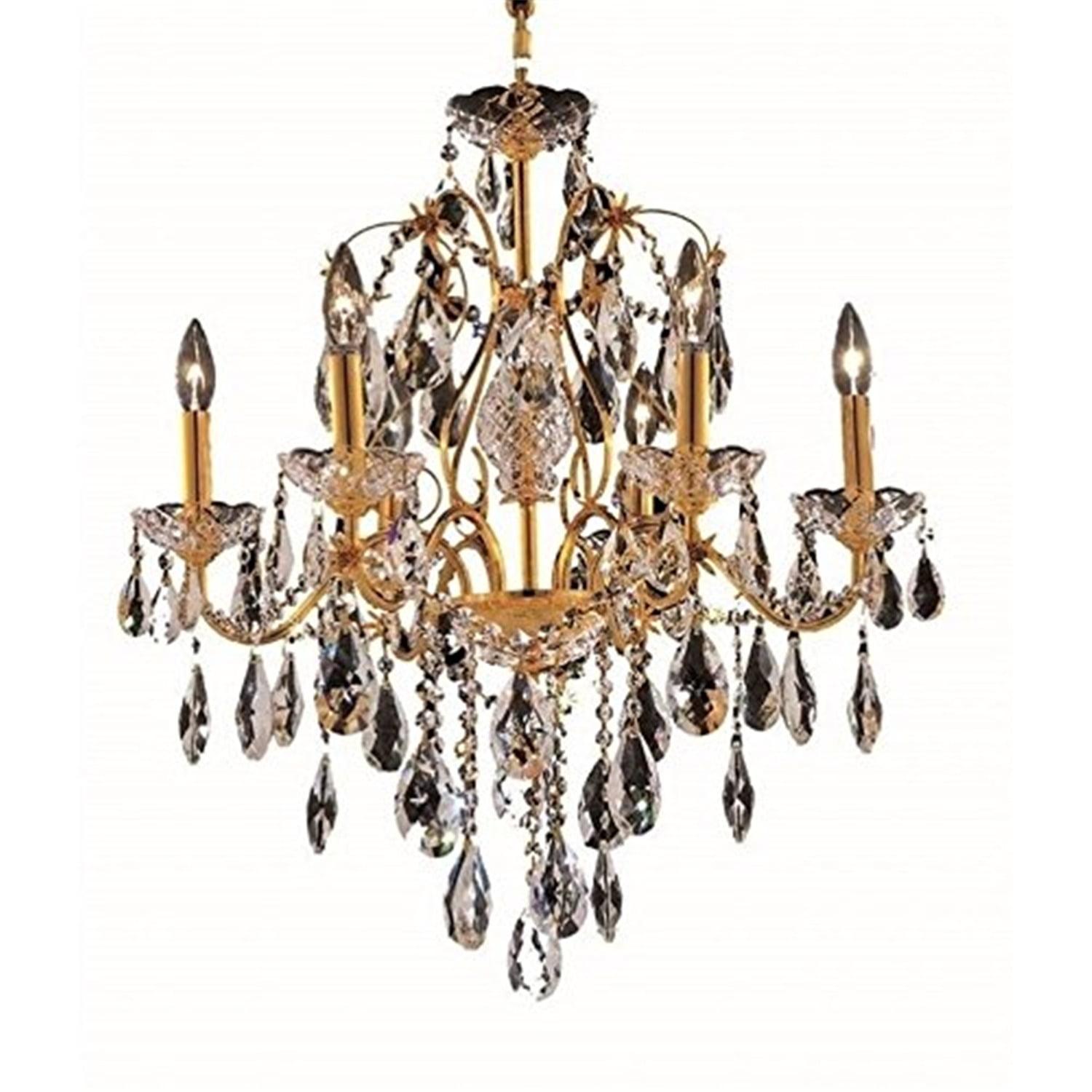 Elegant Lighting St. Francis 6-Light Gold Chandelier with Clear Royal Cut Crystal
