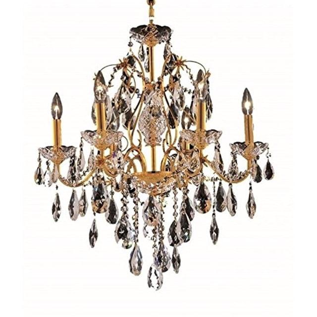 Elegant Lighting St. Francis 6-Light Gold Chandelier with Clear Royal Cut Crystal