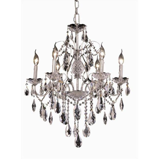 Elegant Lighting St. Francis 6 light Chrome Chandelier Clear Royal Cut Crystal