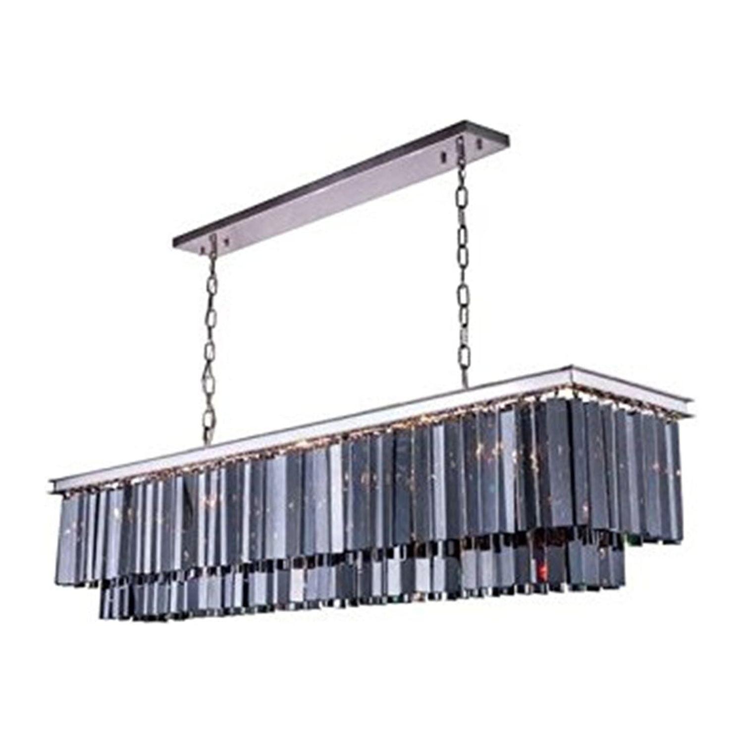 Sydney Polished Nickel 12-Light Chandelier with Silver Shade Crystals