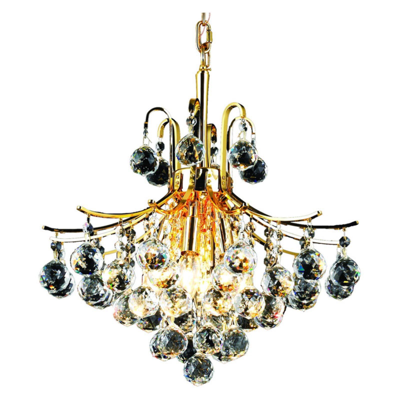 Royal Cut Crystal and Gold 16" 6-Light Chandelier