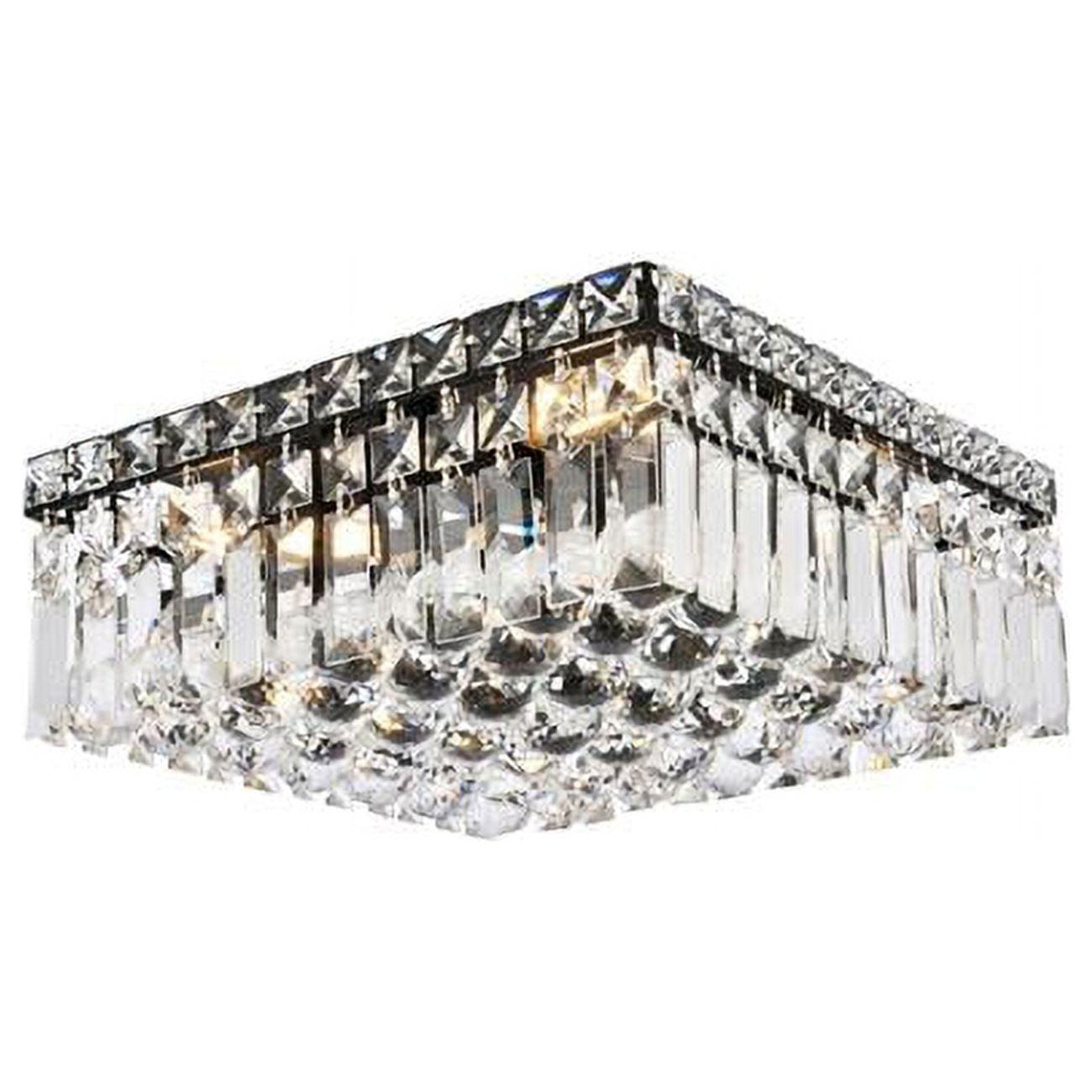 Maxime 14-Inch Black and Crystal LED Flush Mount