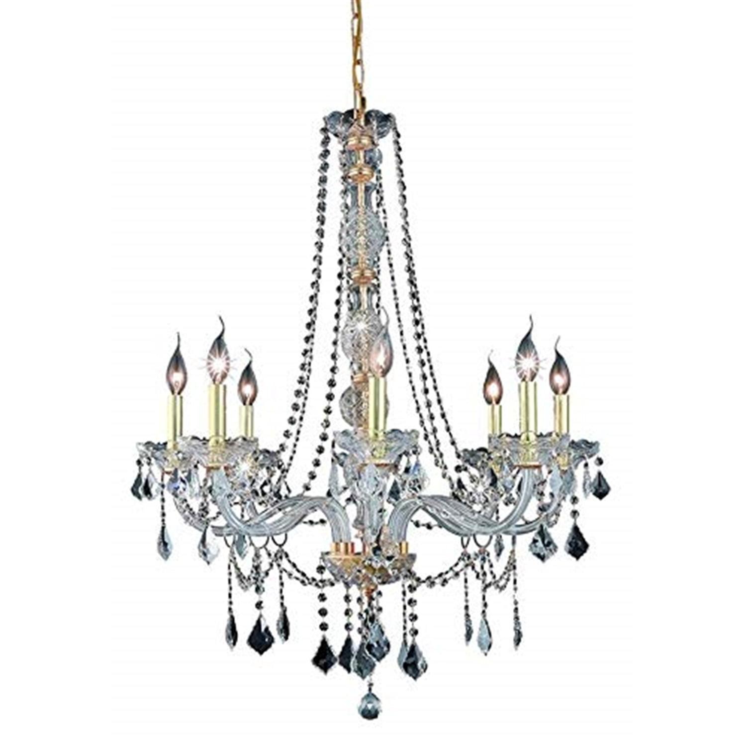 Verona Gold 8-Light Chandelier with Clear Royal Cut Crystal Trim