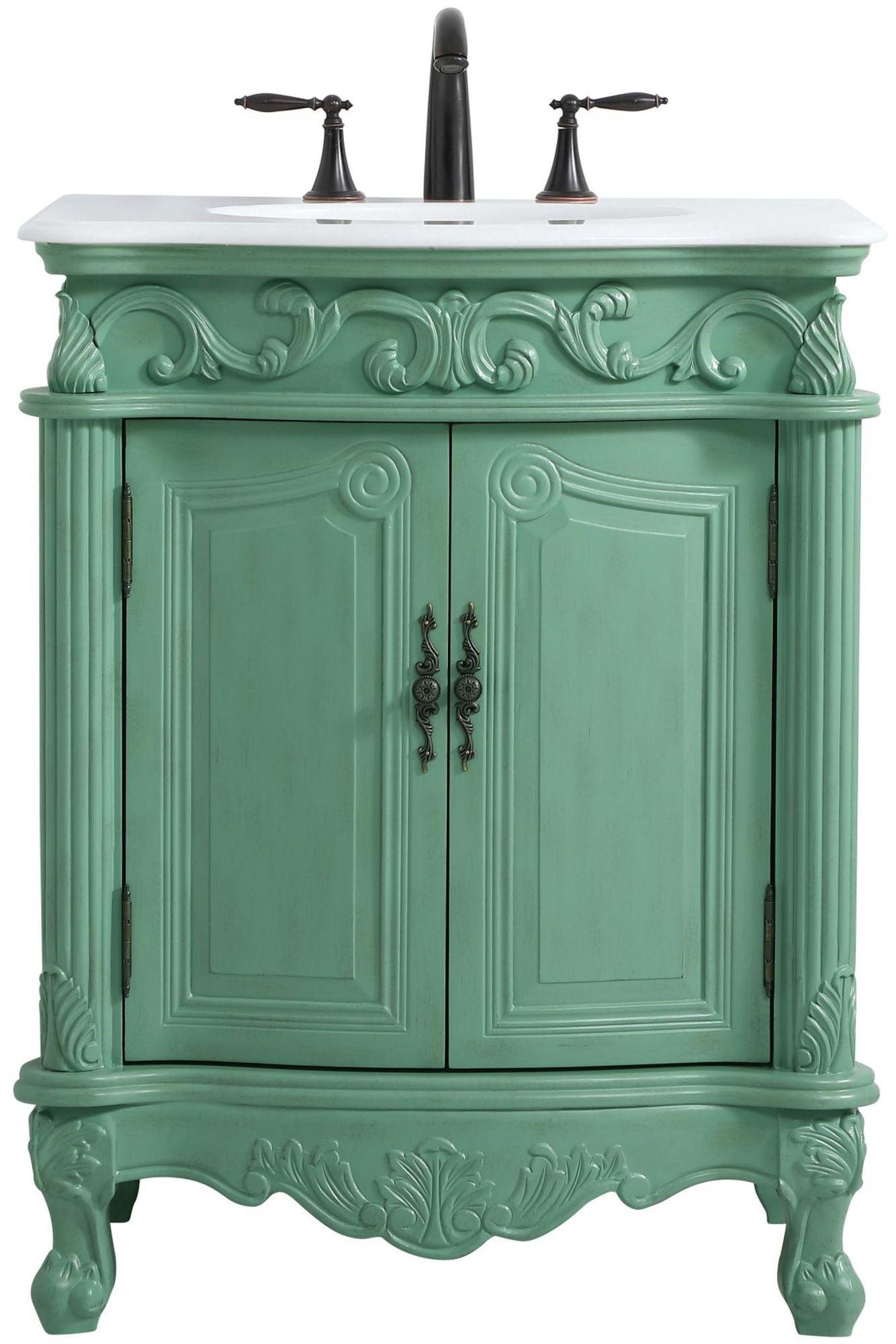 Elegant Kitchen and Bath 27 inch Single Bathroom vanity in vintage mint